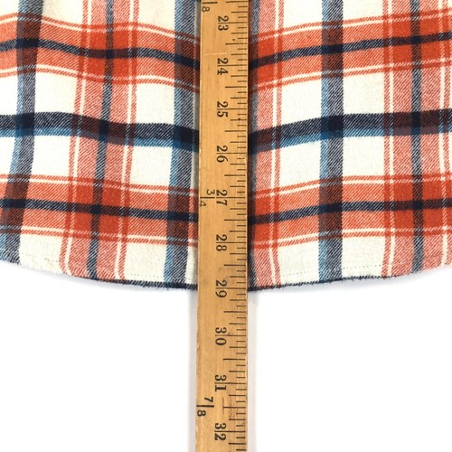 GAP Untucked Flannel Shirt Men's M Red Navy Cotton Plaid 2 Pocket Long Sleeve - Picture 7 of 8