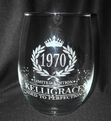 Pinta de cumpleaños personalizada o copa de vino grabada personalizada regalo 21 40 50 60 - Imagen 3 de 4