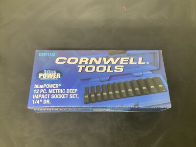 Cornwell Tools Bluepower 12 Pc Metric Deep Impact Socket Set 1/4  DR