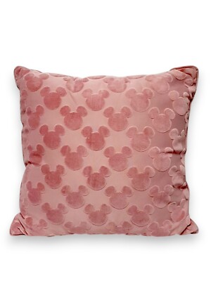 Disney Mickey Mouse Cushion Pink Velvet Soft Travel Pillow Novelty Gift  Primark UK