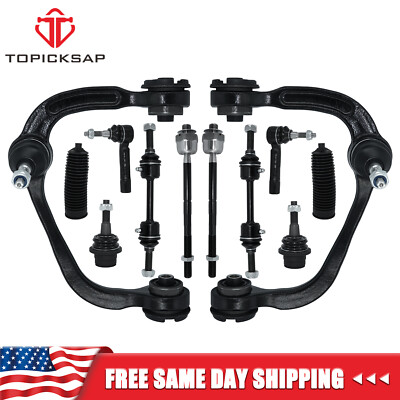 12Pcs Front Upper Control Arms Tie Rods Ball Joints 4WD For 2009-2014 Ford F-150