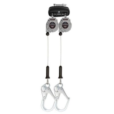 FallTech 83909TP1 9' Leading Edge Cable SRL Twin-leg with Steel Snap Hooks