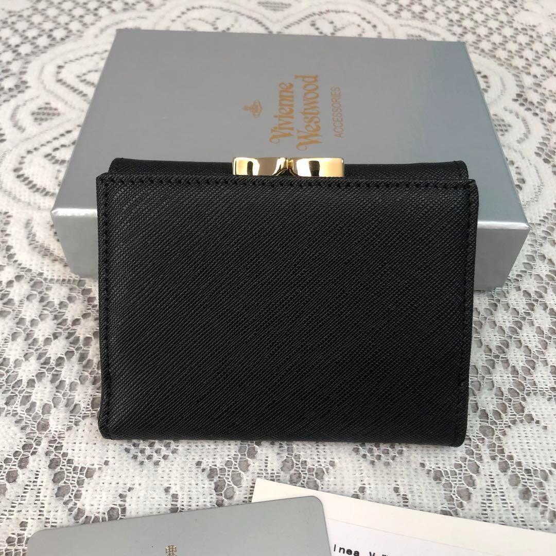 Authentic Vivienne Westwood wallet tri-fold clasp orb leather