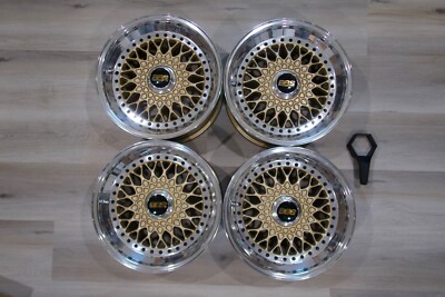 BBS RS 021 16x8 ET11 powdercoated faces, barrels, polished lip, 3x
