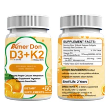 Vitamin K2 (MK7) with D3 5000 IU Supplement, BioPerine Capsules, Immune Health