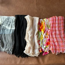 Bundle Lot of 5 Assorted Fashion Scarves