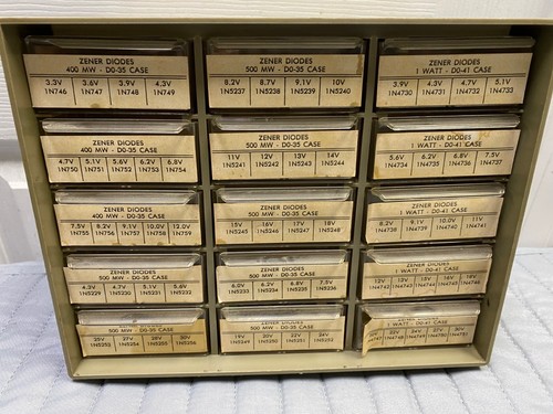 VINTAGE ZENER DIODE PARTS KIT CABINET