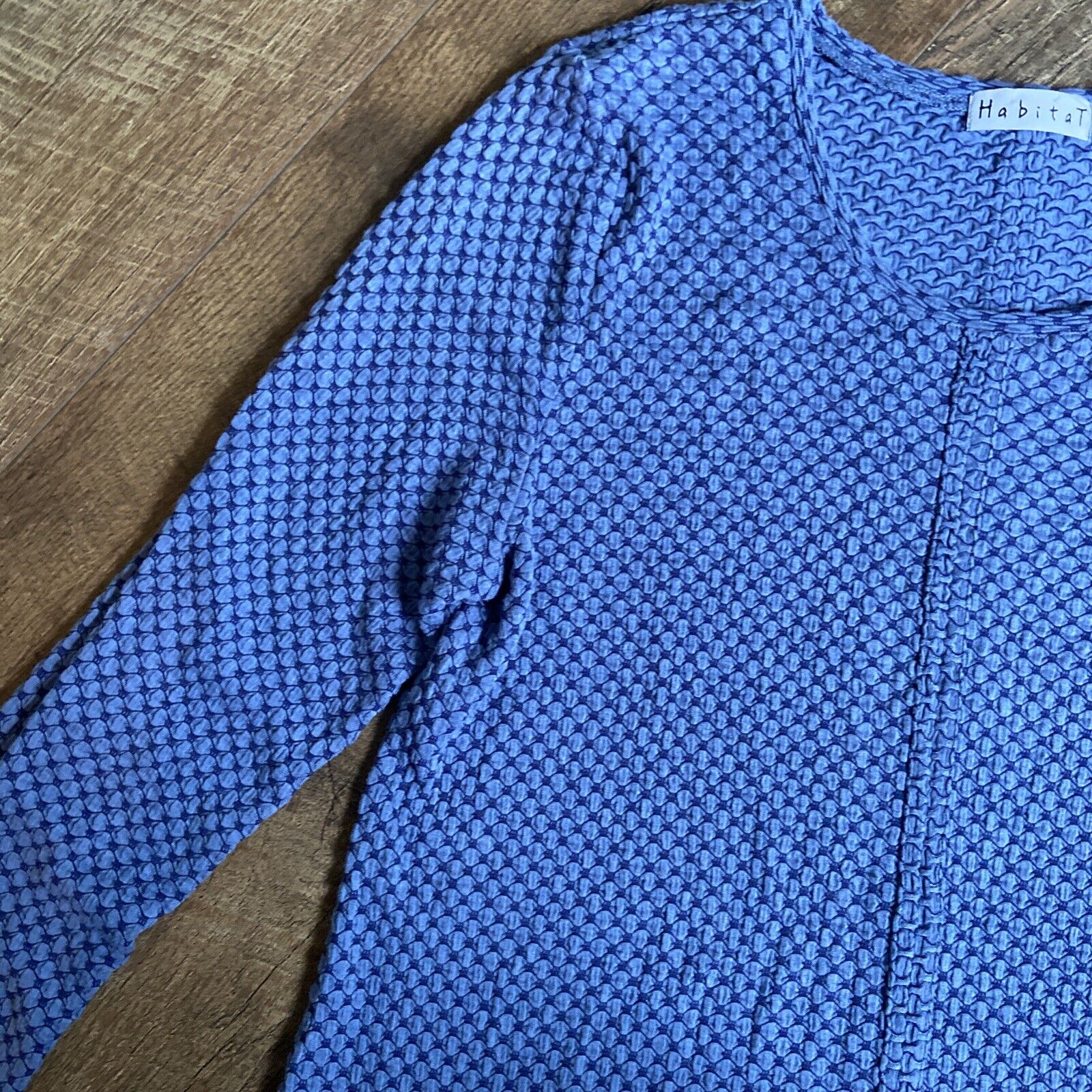 HABITAT | Blue Textured Gauzey Long Sleeve Tunic … - image 3