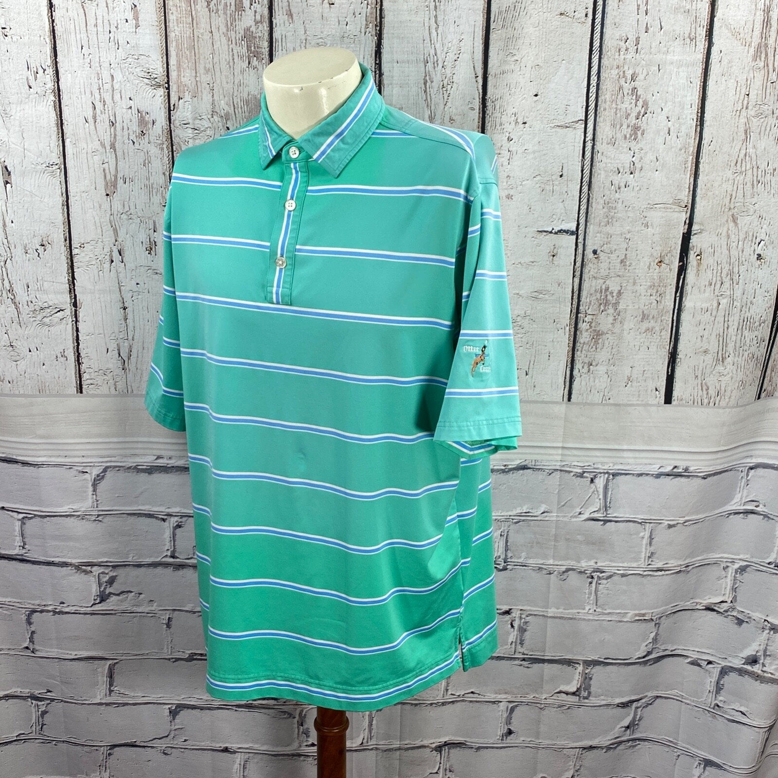FootJoy Men's Otter Creek GC Logo Stretch Green Strip… Gem