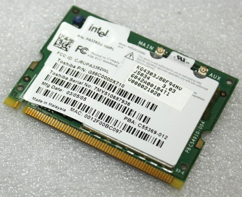 Intel PRO/Wireless 2200BG Network Card, WM3B2200BG carte internet WiFi