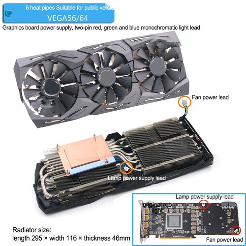 Módulo radiador ventilador para ASUS RX5700XT/5700 VEGA 56/64 RADENO VII RTX2080Ti/2080 - Imagen 19 de 25