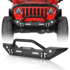 Front Bumper W Winch Plate Fit 2007-2026 Jeep Wrangler Jk Jl Gladiator Jt