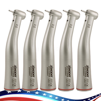 NSK Ti-MAX X95L Style Dental 1:5 LED Fiber Optic Contra Angle Handpiece Red Ring