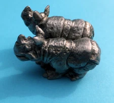 Hudson Pewter Noah's Ark ~ RHINO PAIR ~  #7298  