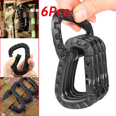 6x Camping Outdoor Carabiner D-ring Clip Hook Snap Spring Lock Key Chain Buckle for sale online 