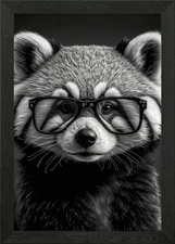 Portrait of a Red Panda Framed Wall Art Poster Canvas Print Picture