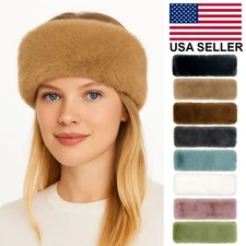 C.C Women Winter Warm Soft Faux Fur Solid Color Headwrap Winter Headband