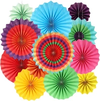 Bestofun 12 StüCk Bunt Papier FäCher Bunte Party Deko Fasching Dekoration