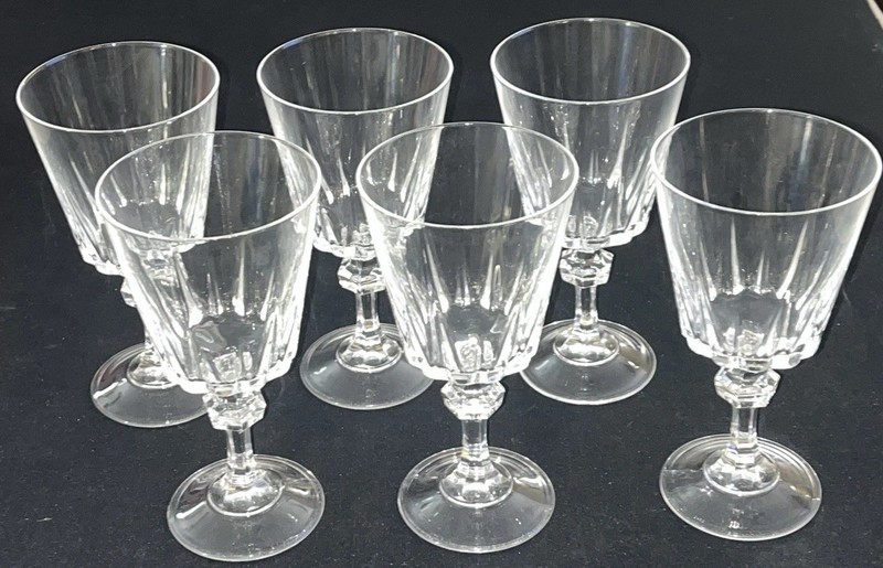 Set of (6) Vintage Princess House Esprit 6-3/4" Stemmed Water Goblet Wine Glass