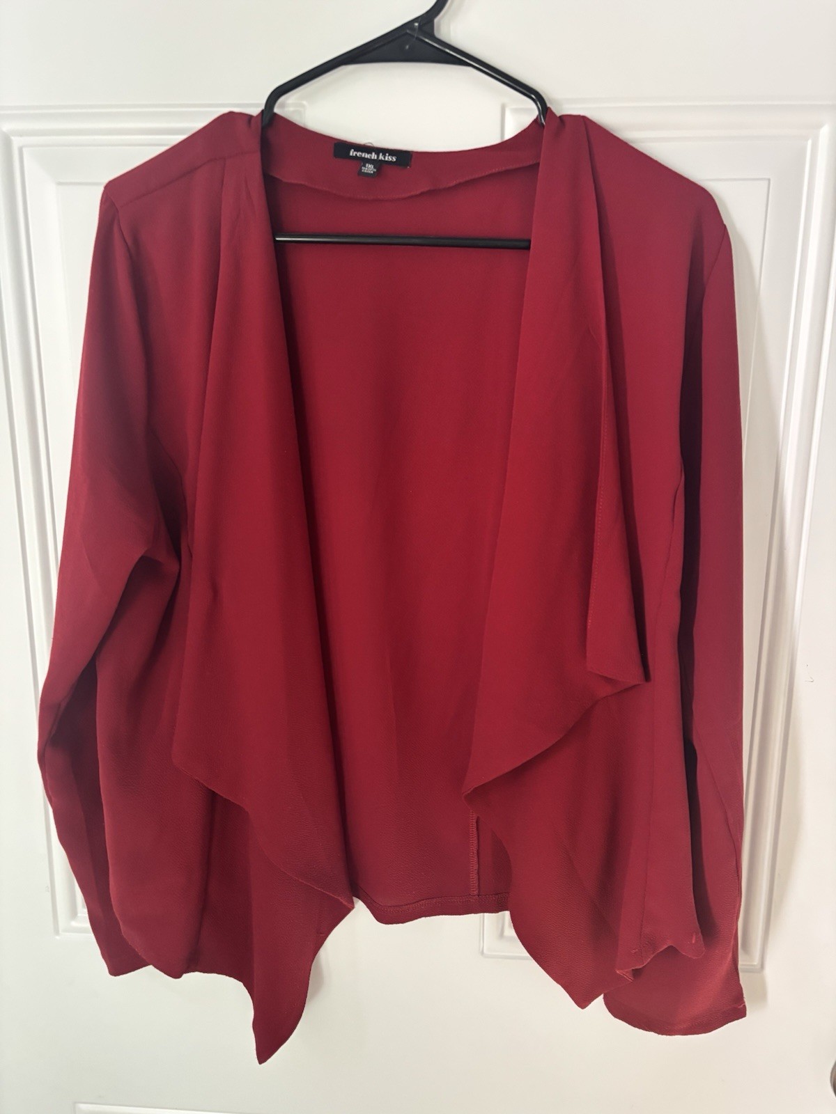 • Red Draped Open-Front Lightweight Cardigan Women’s Size 1XL