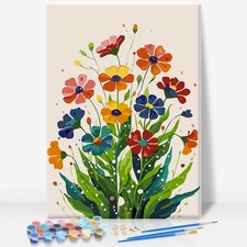Framed Paint by Numbers Kit for Adults Beginner Kids Ages 10-13, Flowers Eas...