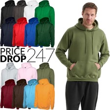Mens Classic Hooded Sweatshirt Size S to 4XL Pullover Hoodie - SPORT WORK JUMPER