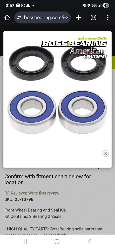 Boss Bearings Wheel Bearings Part 25-1379B - Image 3 of 3