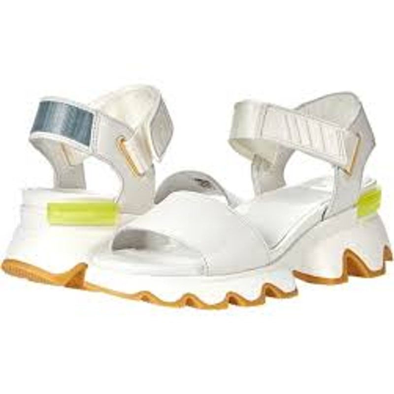 Sorel Kinetic Impact Y-Strap High Sandals Leather Waterproof Sea Salt White 8.5