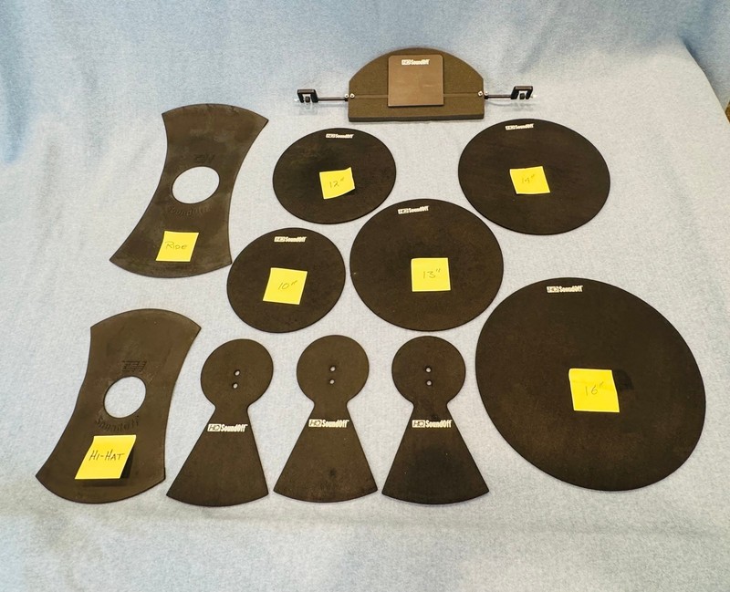 Evans SoundOff HQ Drum Mutes  10 12 13 14 16 22 Hi-Hat, Ride, and 3 Crash