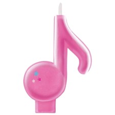 Pink Glitter Internet Famous Music Note Candl...