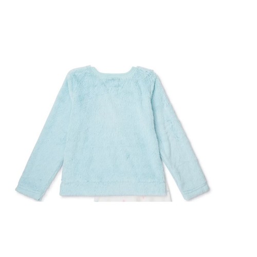 BMagical Girls Long Sleeve Fluffy Crew Neck Sequin Star Lounge Top Aqua Size 6 - Picture 3 of 6