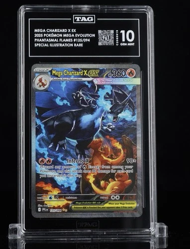 New ListingMega Charizard X Ex #125/094 Phantasmal Flames Special Illustration TAG 10 961