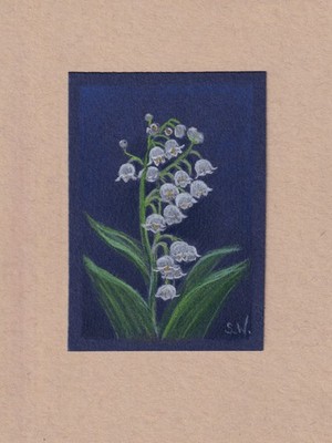 ACEO Original Zeichnung Maiglöckchen