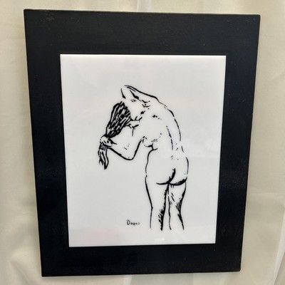 Modern Classics  The Bath  Nude Figure Art Panel on Lucite Signed  Degas 