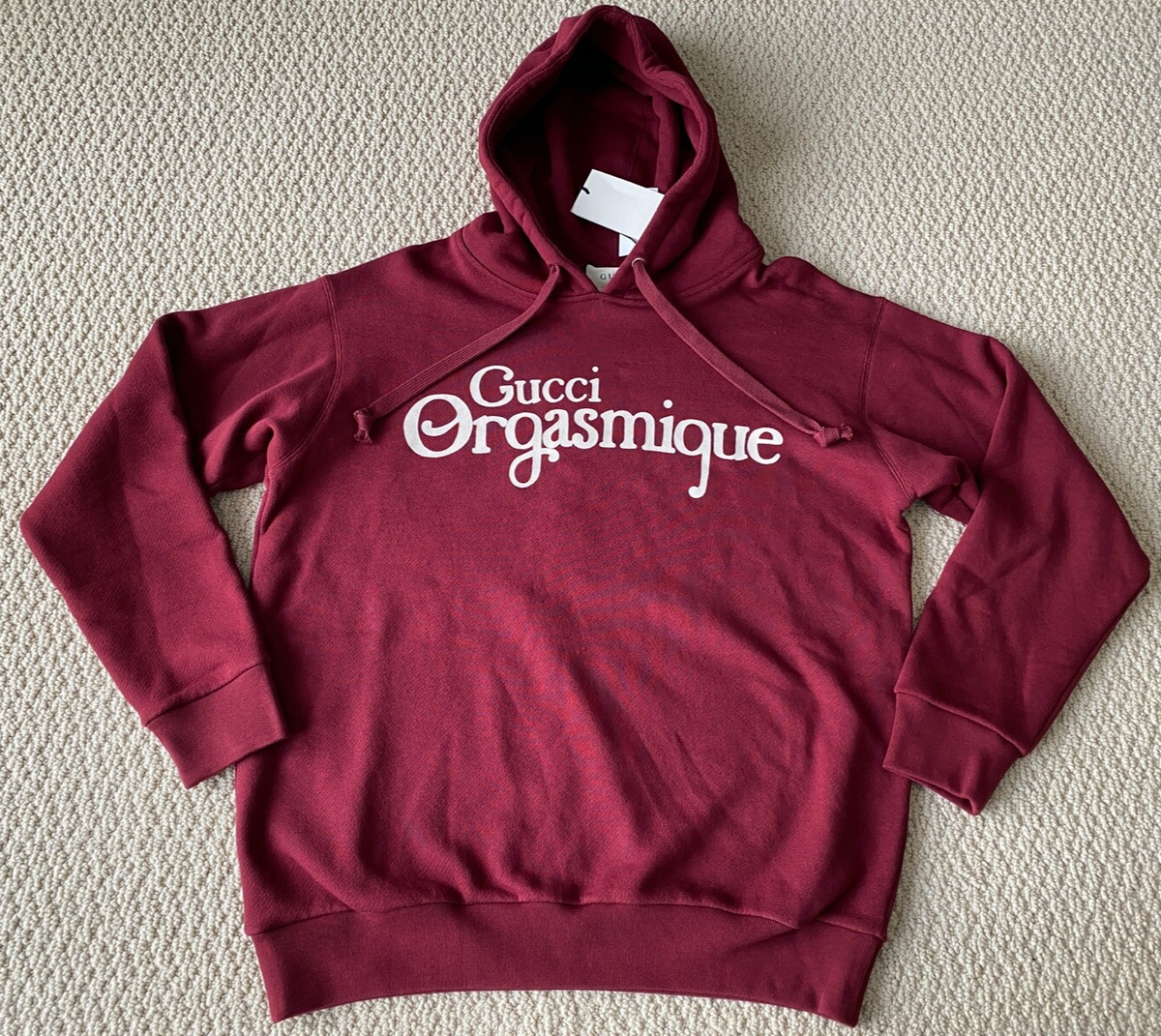 NWT GUCCI Orgasmique Burgundy Red Classic Long Sleeve Hoodie 