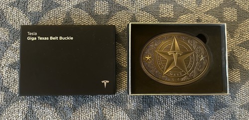 Tesla Giga Texas Belt Buckle DON'T MESS WITH TEXAS, Collectible New In Box Mens