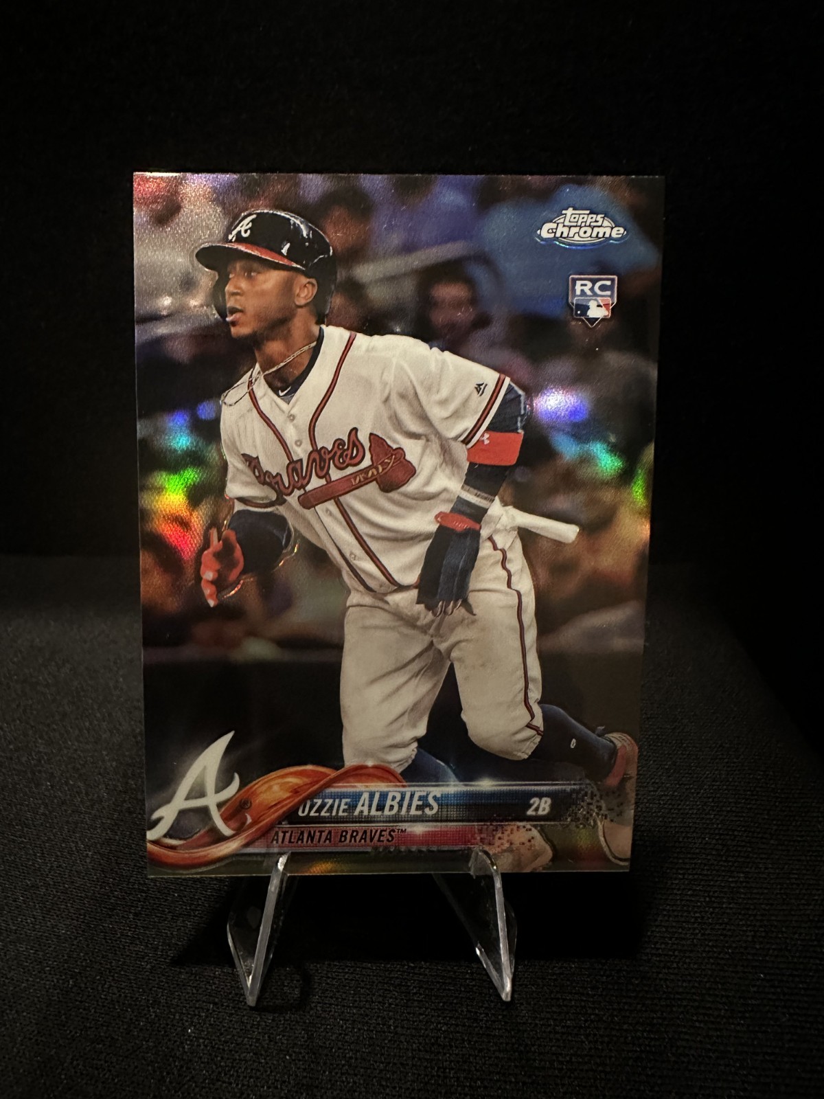 2018 Topps Chrome Ozzie Albies Refractor Rookie Card #72
