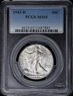 1943-D 50C Walking Liberty Half Dollar PCGS MS65