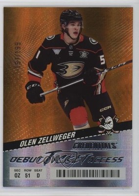 2024 Credentials Debut Ticket Access Orange 197/199 Olen Zellweger Rookie RC 6o3