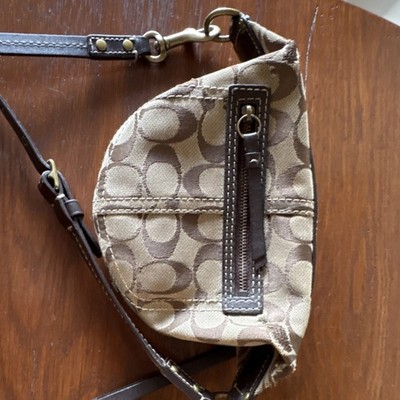 Coach Monogram Brown Crossbody Bag for Women with Zipper Accent