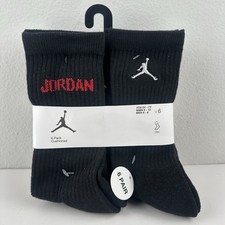 New Jordan Legend Crew Socks 6 Pack Size Mens 6-8 Women 6-10 Youth 5Y- 7Y NWT