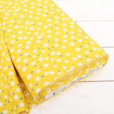 Threadart Cotton Quilting Fabric By The Yard-Confetti Brights-Yellow Wht Blu Dot