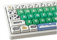 PBT Keycaps 126 Keys Cute Keycaps Dye-Sublimation Milk Cow Pasture Keycap MOA...