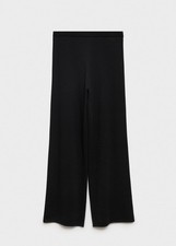 MANGO Fine-knit wideleg trousers Black 77097644