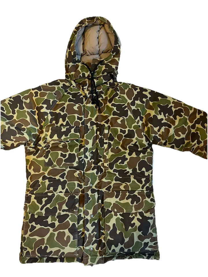 Chaqueta Parka Camuflada Puffer Plumón de Ganso Etiqueta Negra Eddie Bauer De Colección Para Hombres Mediana Foto 3 de 4