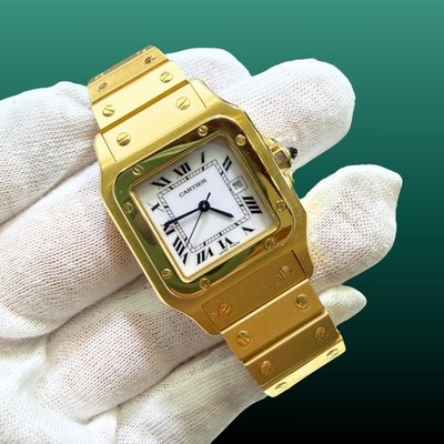 Cartier Santos Carrée 2960 18K Yellow Gold Watch SERVICED in 2025 Men's Watch