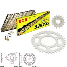 ZR1100 Zephyr Chain and Sprocket Kit Gold DID 530 VX3 X-Ring Kawasaki 1991-1997
