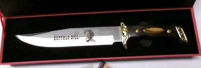 American Mint Wild West -- Buffalo Bill Bowie, COA, Display Box, Sleeve