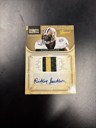 2012 National Treasures Rickey Jackson Game Used Jersey Auto Gold 11/15 Saints
