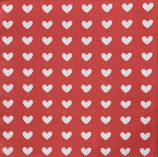 TWO Individual Paper Luncheon Decoupage Napkins VALENTINE Red Hearts /LOVE 6.5  